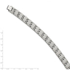 Stainless Steel Brushed Polished and Textured Link Bracelet for Men