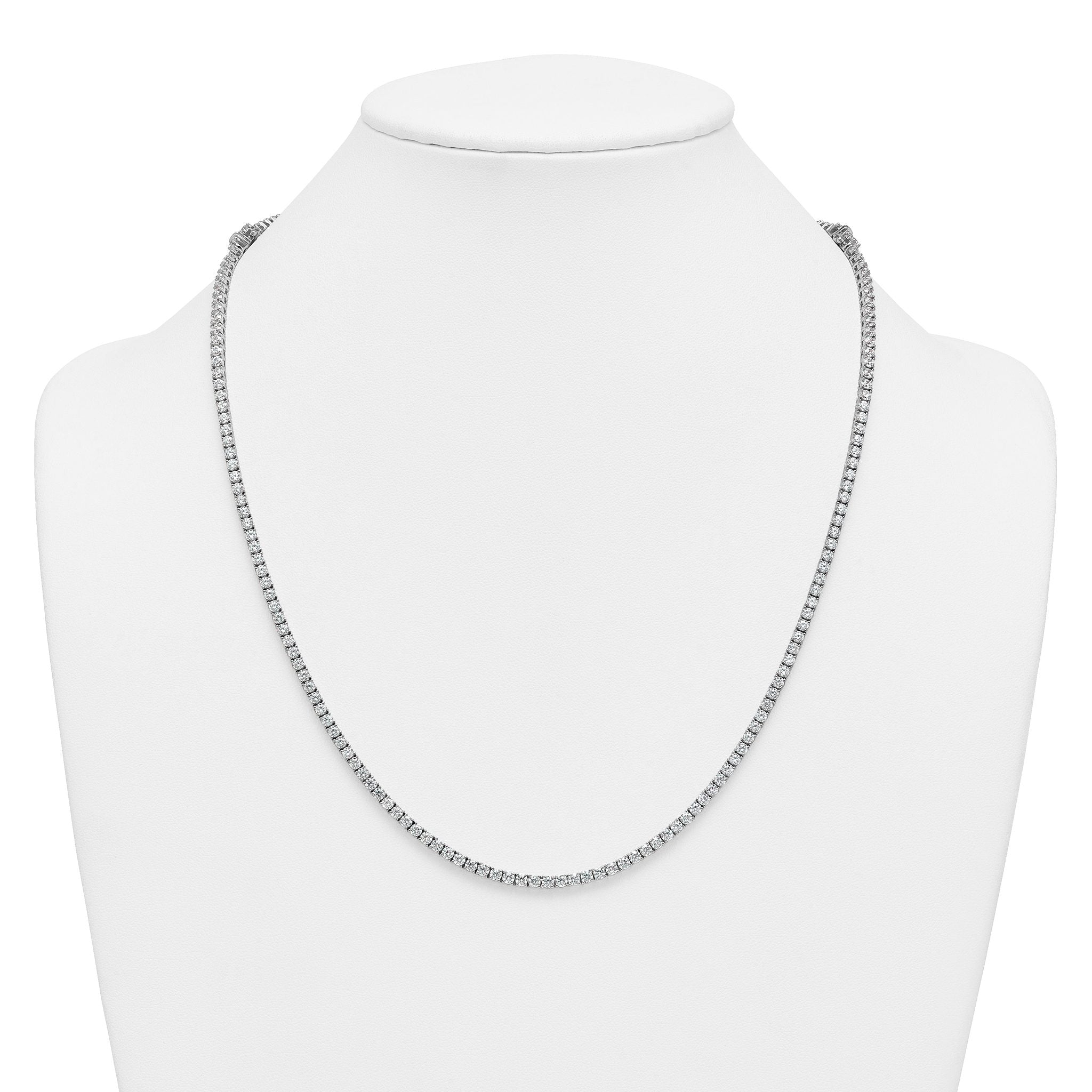 14k White Gold 16 7/8 carat Lab Grown Diamond VS/SI+ G+ Complete Convertible Tennis Necklace and Bracelet