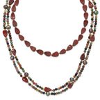 Sterling Silver Gold-plated Multi Stone Adj. 17in or 40in Necklace