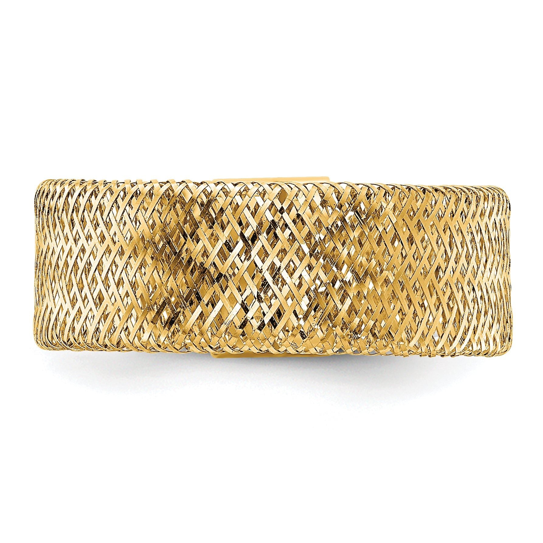 14k Polished/Textured Stretch Ring