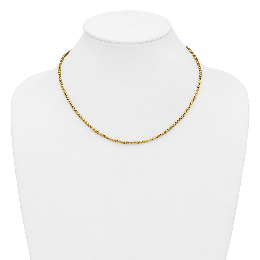 14K Gold Filled Round Venetian Box Chain Necklace in 2.6mm Width