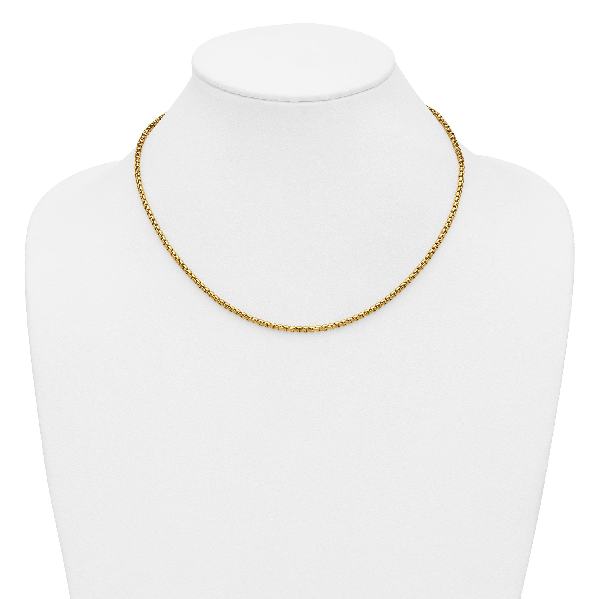 14K Gold Filled Round Venetian Box Chain Necklace in 2.6mm Width