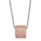 Sophia Jewelers Rose Gold Sterling Silver Pink CZ Necklace, Elegant Women's Pendant