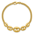 14K Polished Fancy Curb Link Bracelet