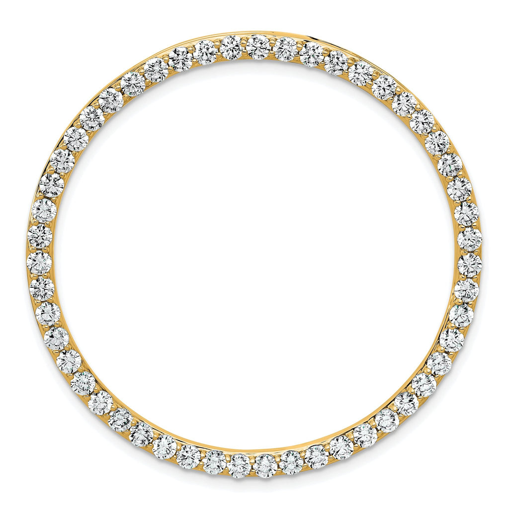 14k 3 carat Lab Grown Diamond VS+ F+ Complete Circle Chain Slide Pendant