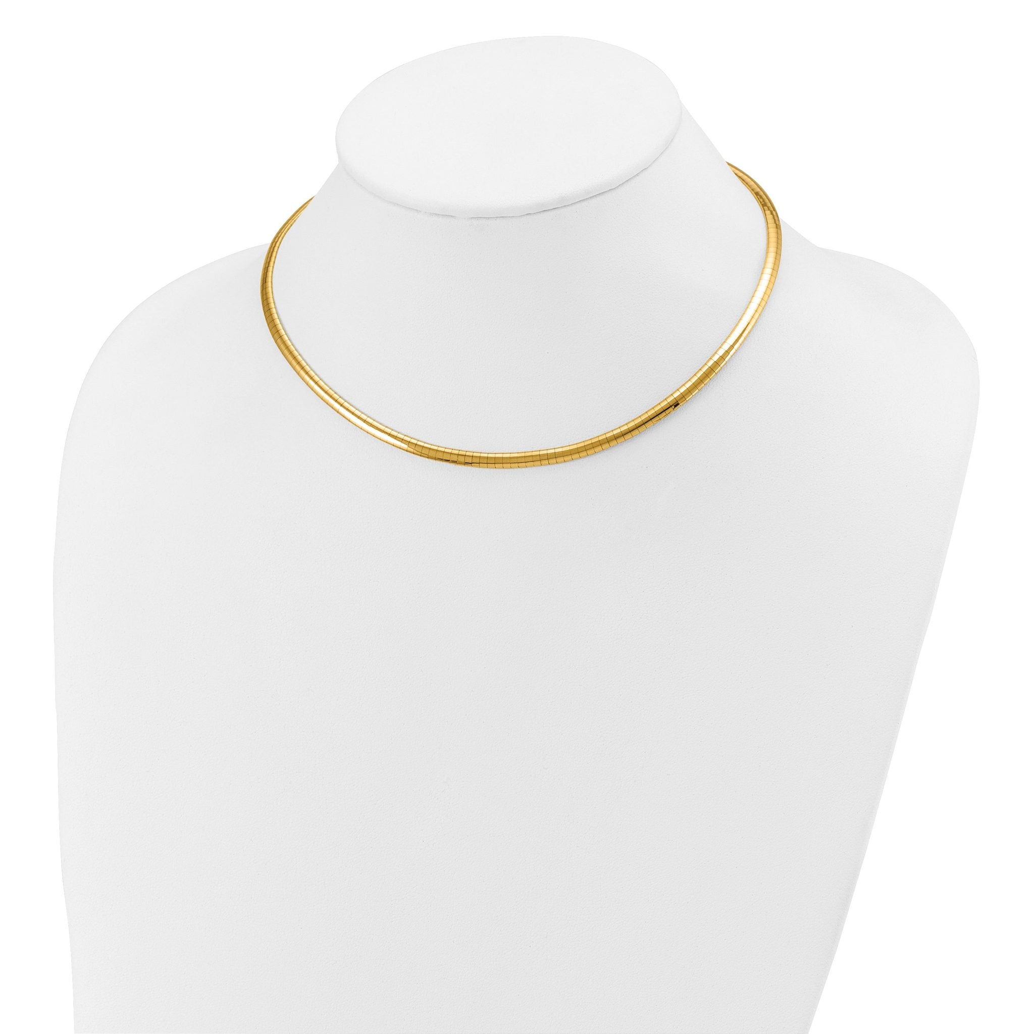 14k Polished 4mm Lightweight Domed Omega Necklace Secondary image