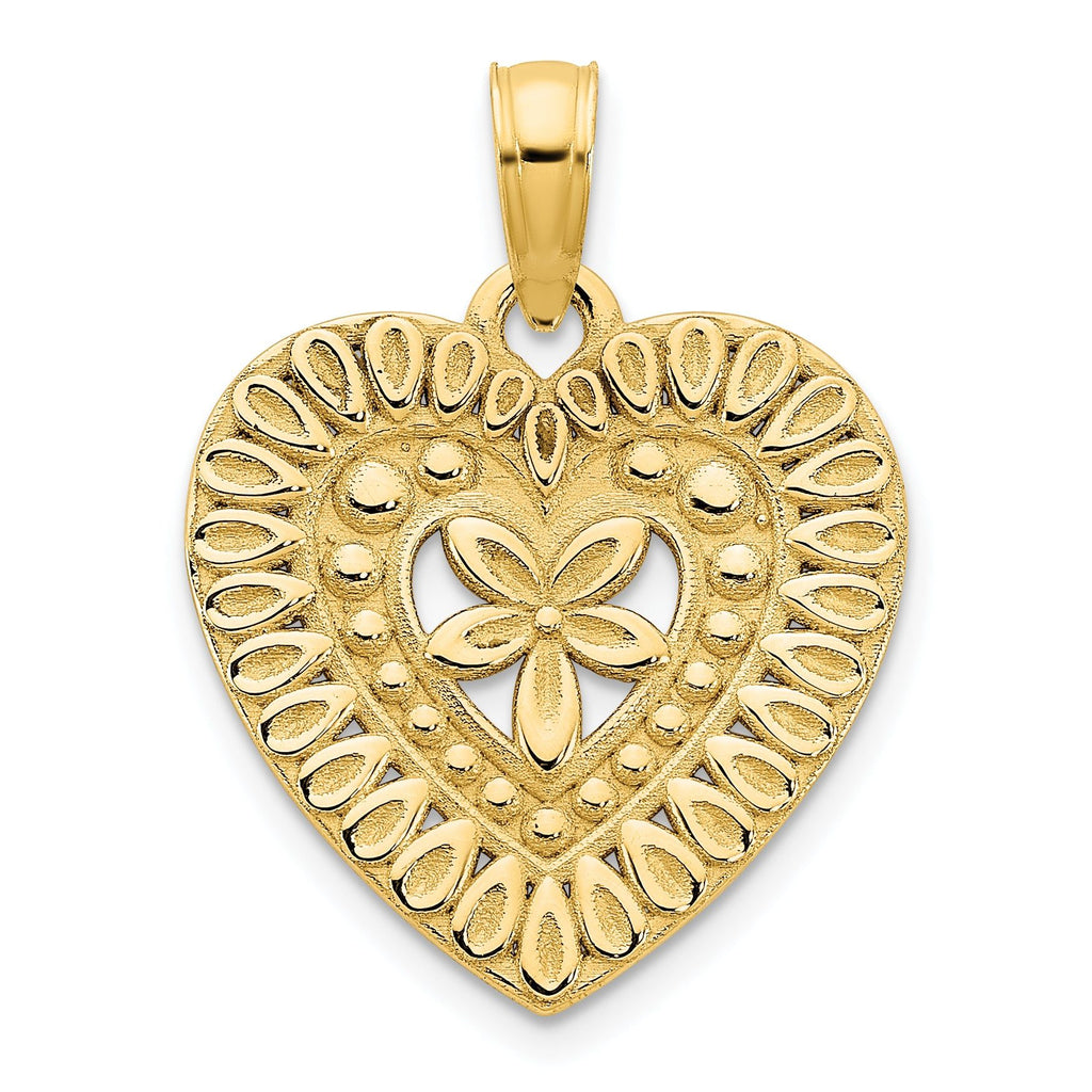14ky Fancy Heart Pendant