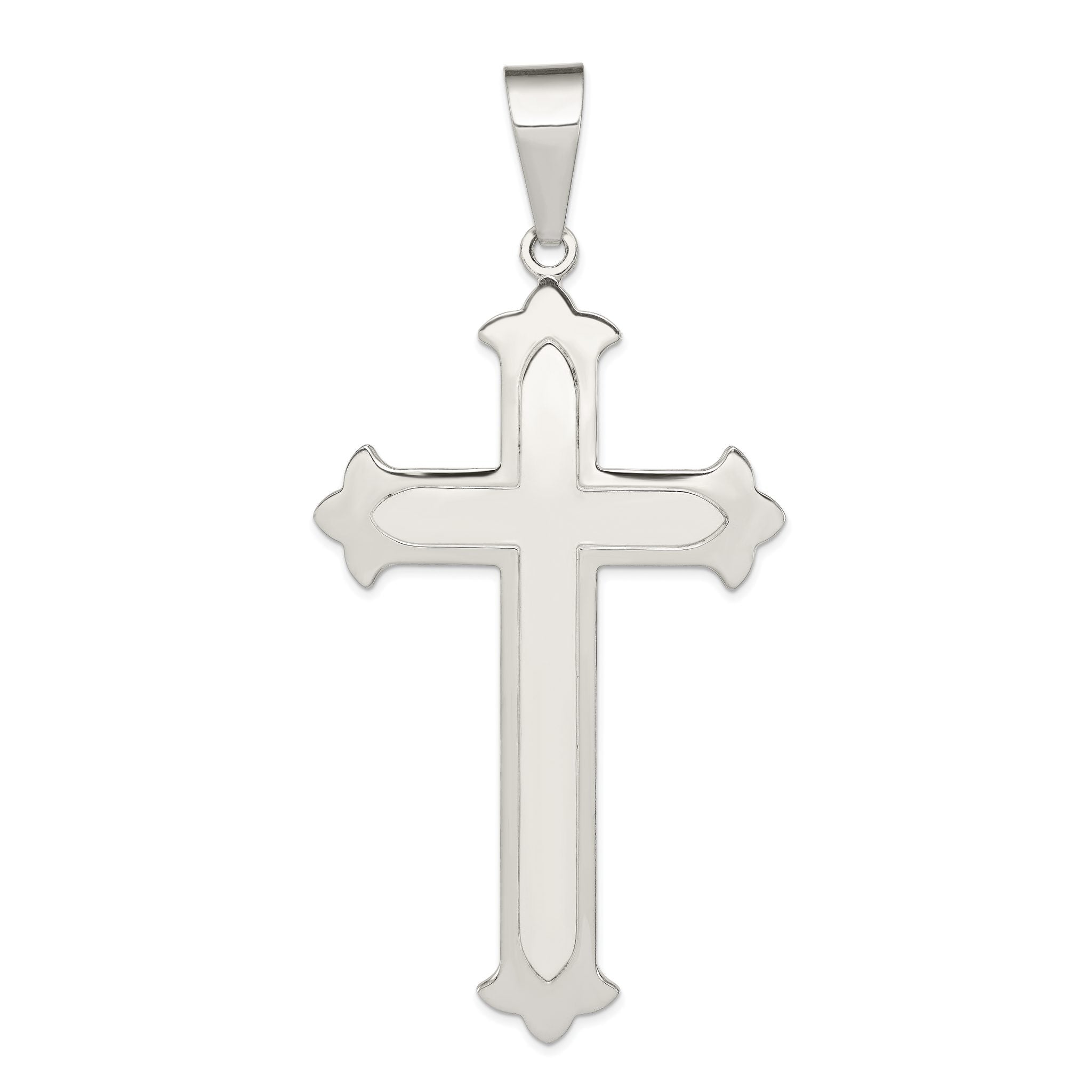 Sterling Silver 925 Cross Pendant with Polished Finish Elegant Design Main image