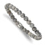 Stainless Steel Polished 6mm Grey Jasper Beaded Stretch Bracelet for Men