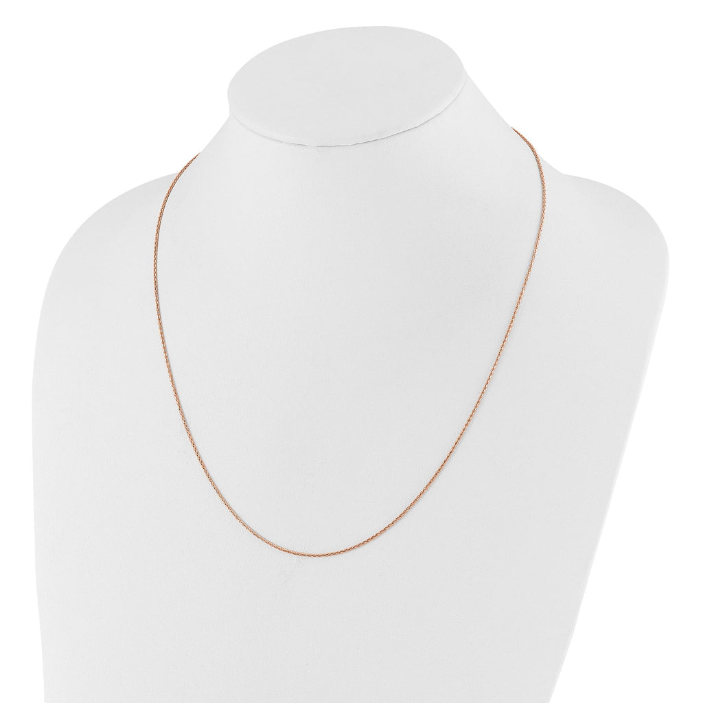 Sterling Silver Rose Gold-plated Adjustable 1.1mm D/C Spiga Chain