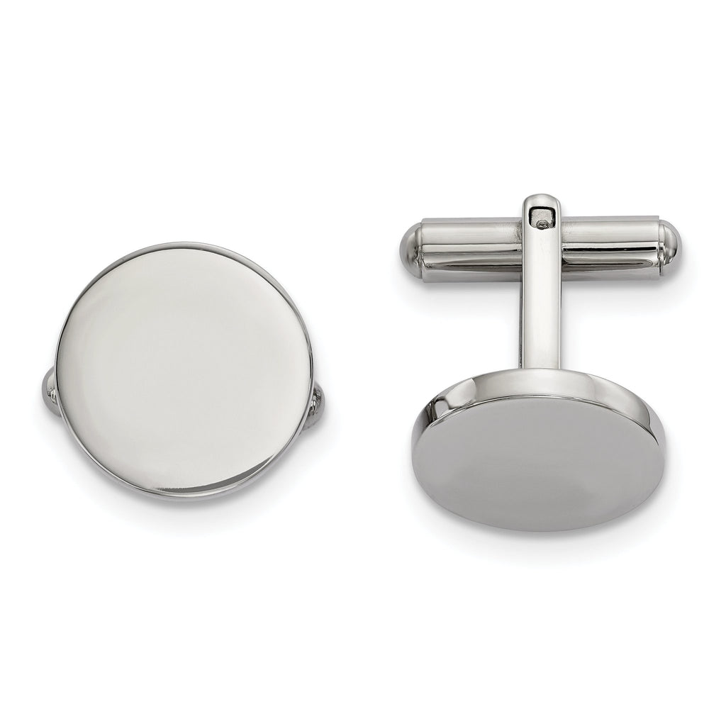 Stainless Steel Polished Circle Cuff Links