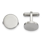 Stainless Steel Polished Circle Cuff Links