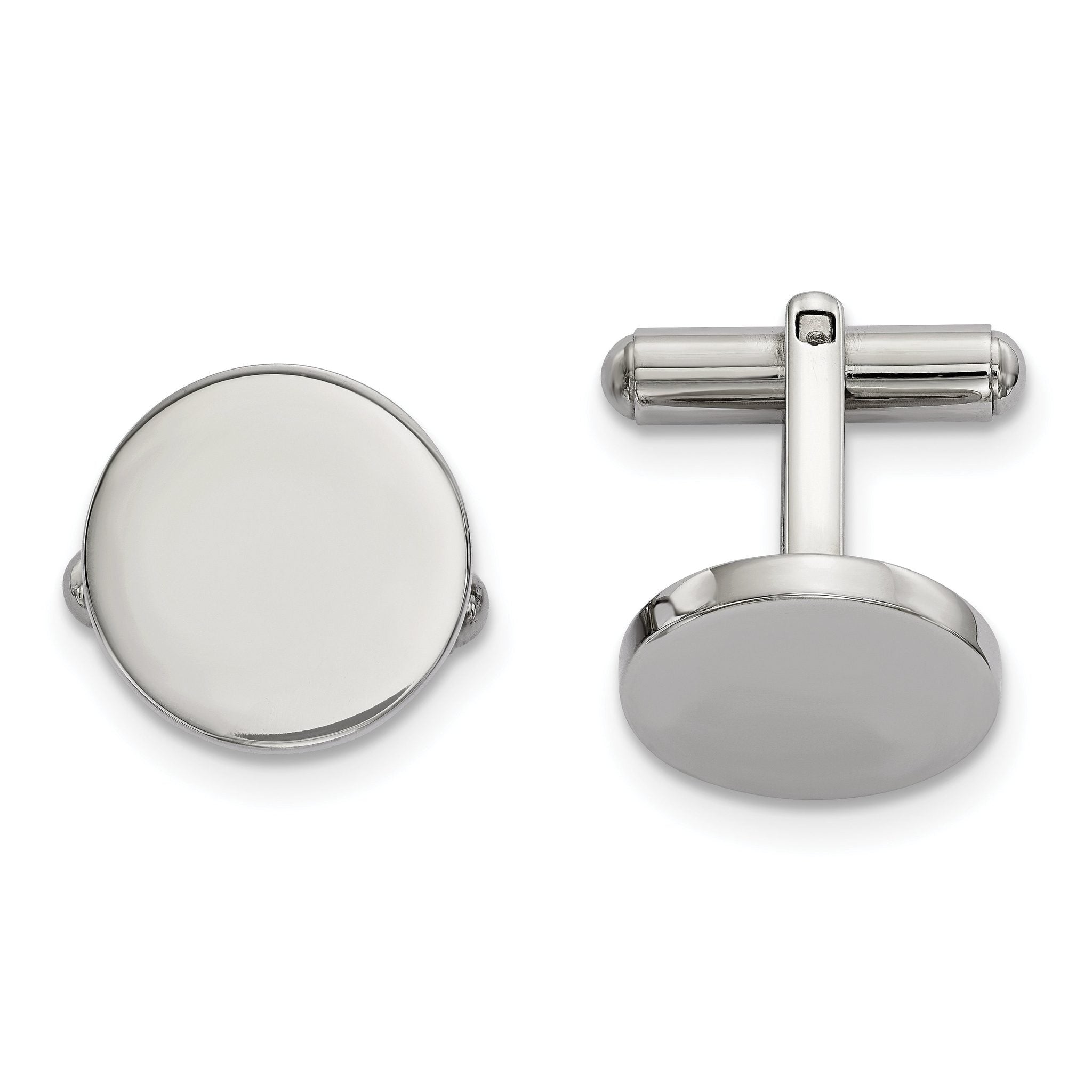 Stainless Steel Polished Circle Cuff Links