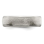 Edward Mirell Titanium Brushed & Polished Hammered 7mm Band