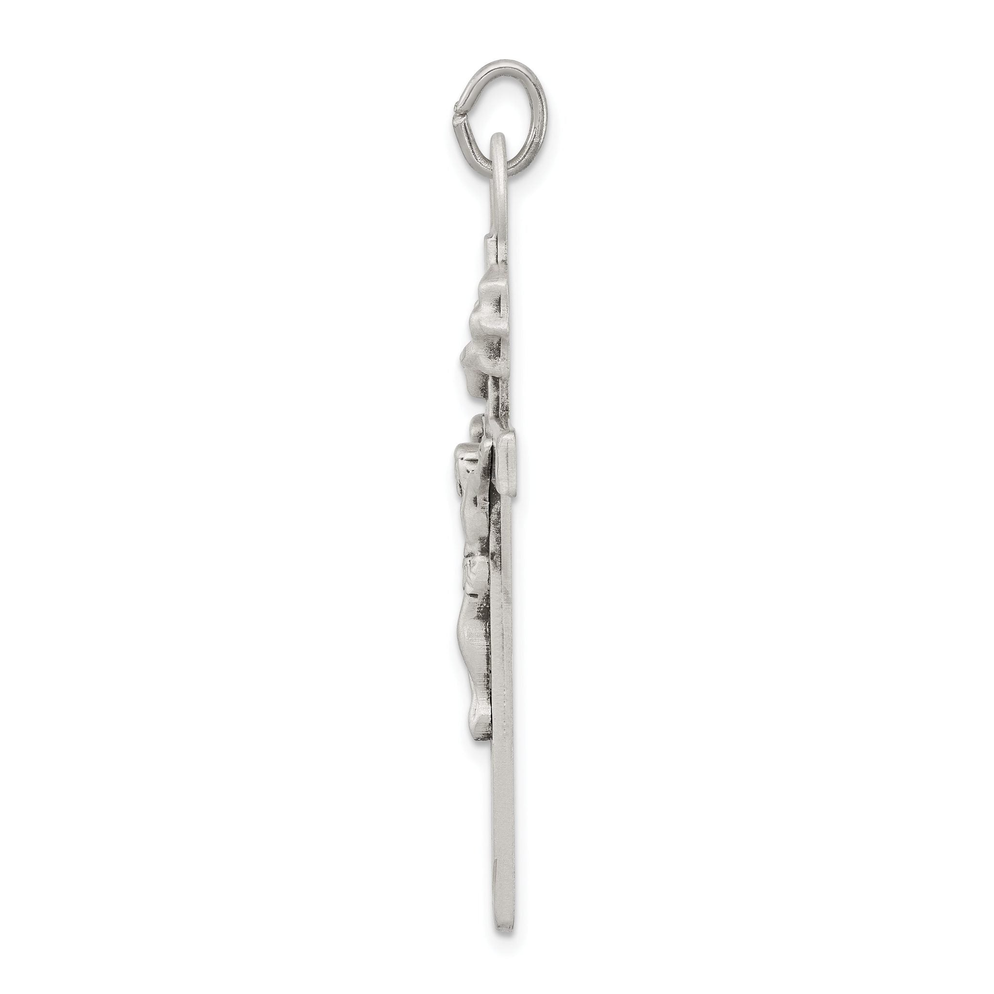 Sophia Jewelers Sterling Silver 925 Antiqued Crucifix Pendant Polished Finish