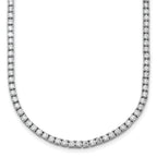 14k White Gold 11 carat Lab Grown Diamond VS/SI+ G+ Complete Round 22 inch Straight Tennis Necklace