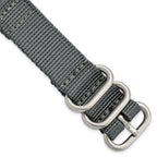 Two-Piece Ballistic Nylon Watch Band in Grey, 24mm