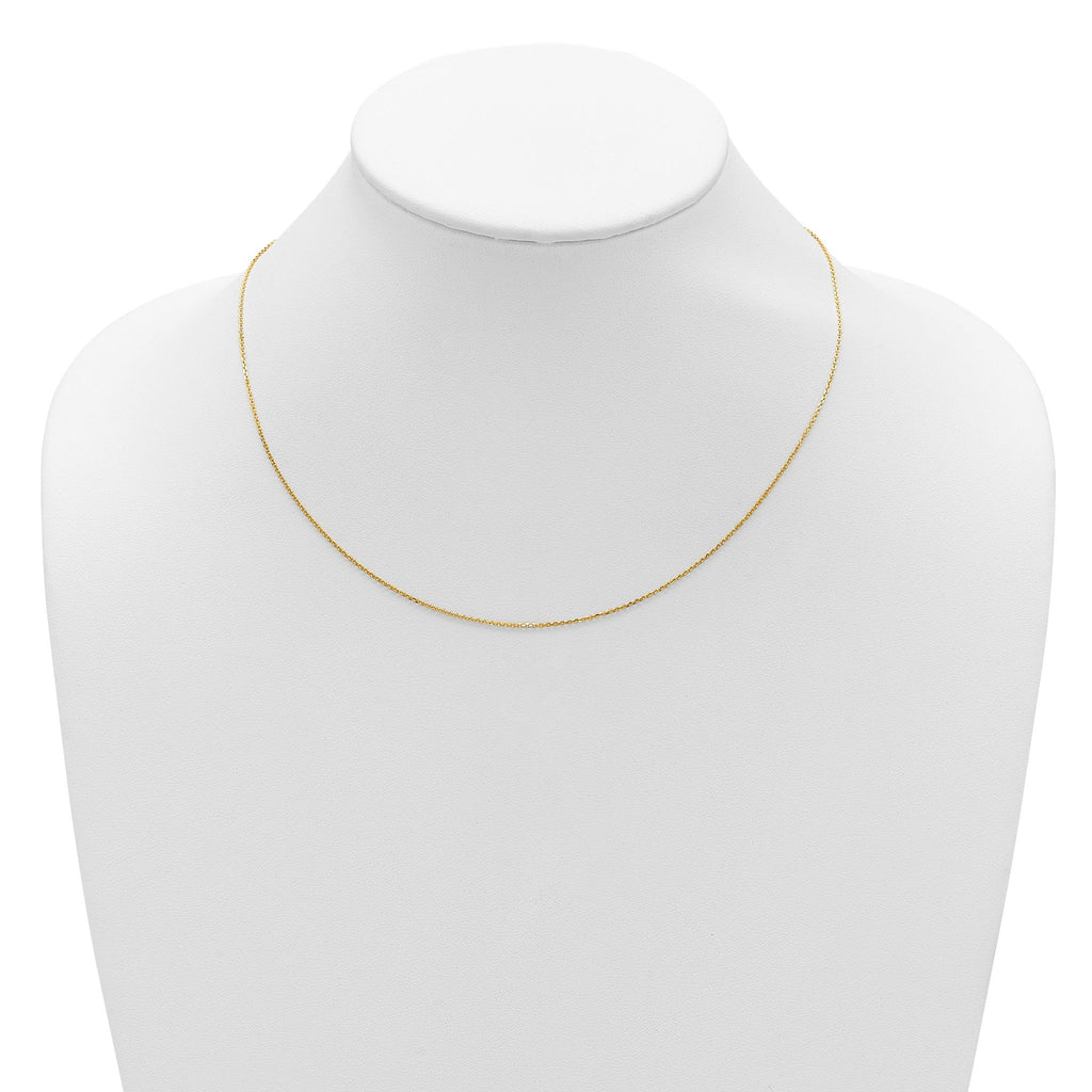 Diamond-Cut Square Cable Adjustable Chain in 14K Yellow Gold