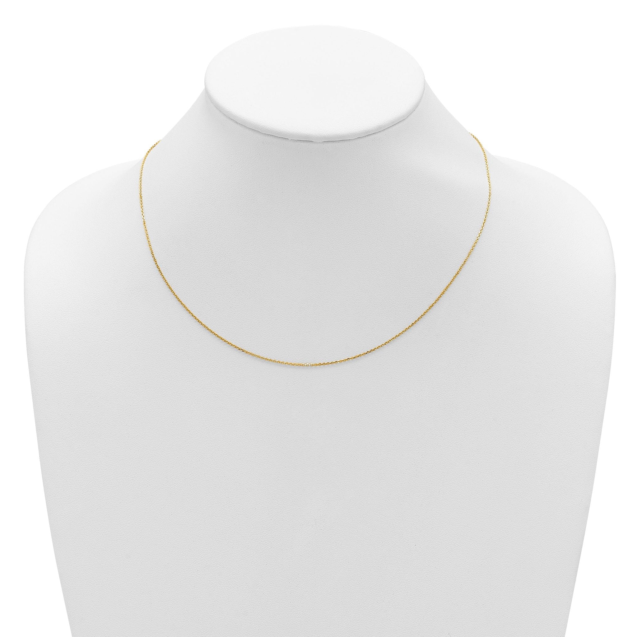 Diamond-Cut Square Cable Adjustable Chain in 14K Yellow Gold