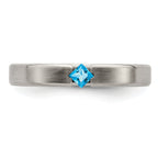 Edward Mirell Titanium Satin Blue Topaz 4mm Band