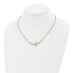 Sideways Cross Necklace in Yellow Gold-Tone Stainless Steel