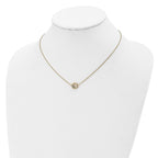 14K Gold Polished Cable Necklace with Diamond-Cut Pendant