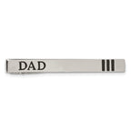 Chisel Stainless Steel Dad Tie Bar with Engravable Polished Black Enamel