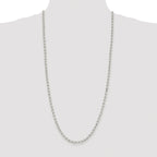 Sterling Silver Rhodium-plated 4mm Diamond-cut Rolo Chain