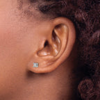 14K White Gold 1/4 ct Lab-Created Diamond VS/SI+ G+, Princess-Cut 4-Prong Stud Earrings