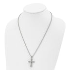 Chisel Stainless Steel Polished Cross Pendant on a 22 inch Ball Chain Necklace