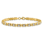 10K with Rhodium Polished and D/C Bracelet