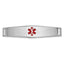 14K White Gold Medical ID Bracelet with Red Enamel, Polished & Engravable