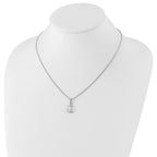 Sophia Jewelers Sterling Silver Diamond Anchor Necklace with Extender Gift Ready
