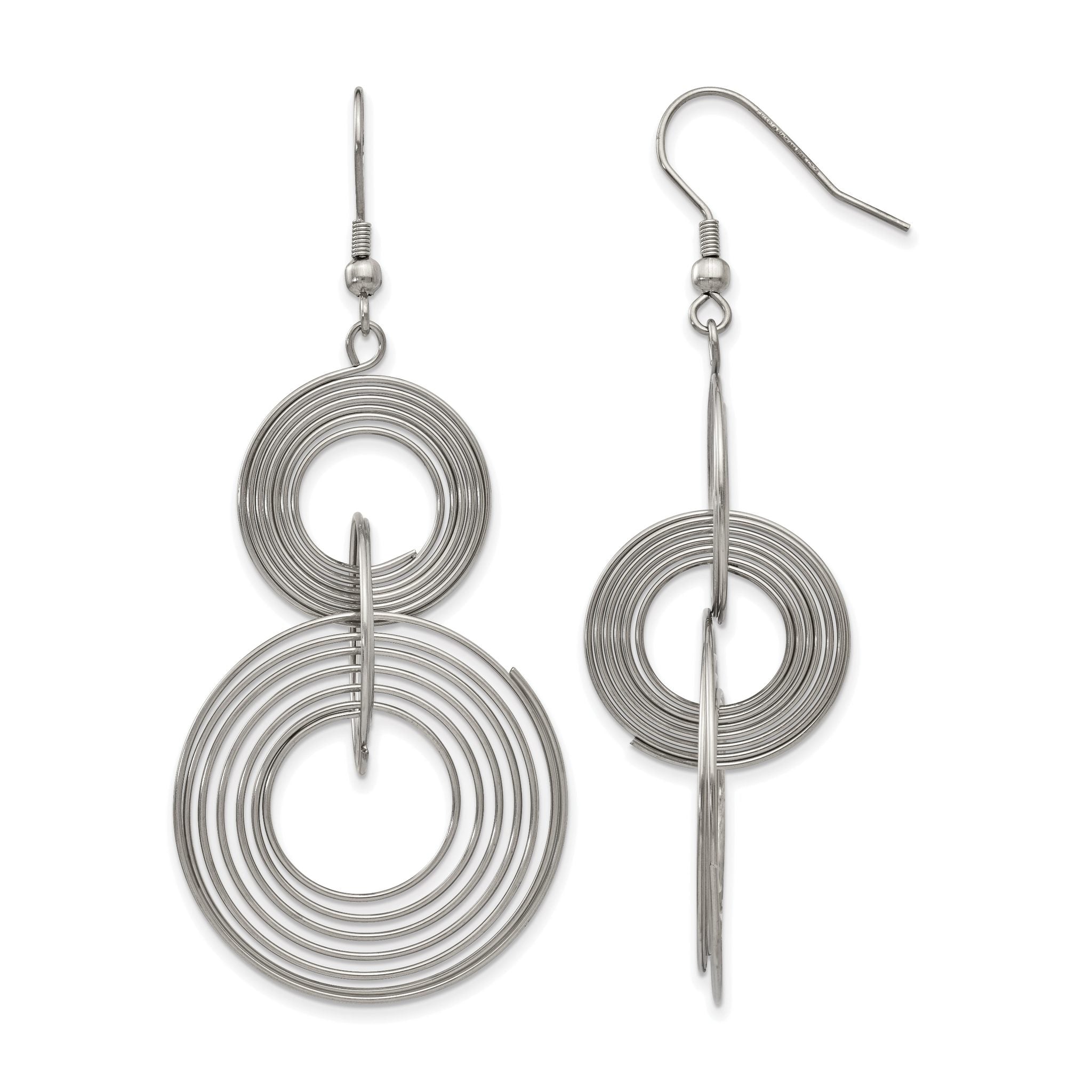 Stainless Steel Polished Drop Dangle Earrings for Women Main image