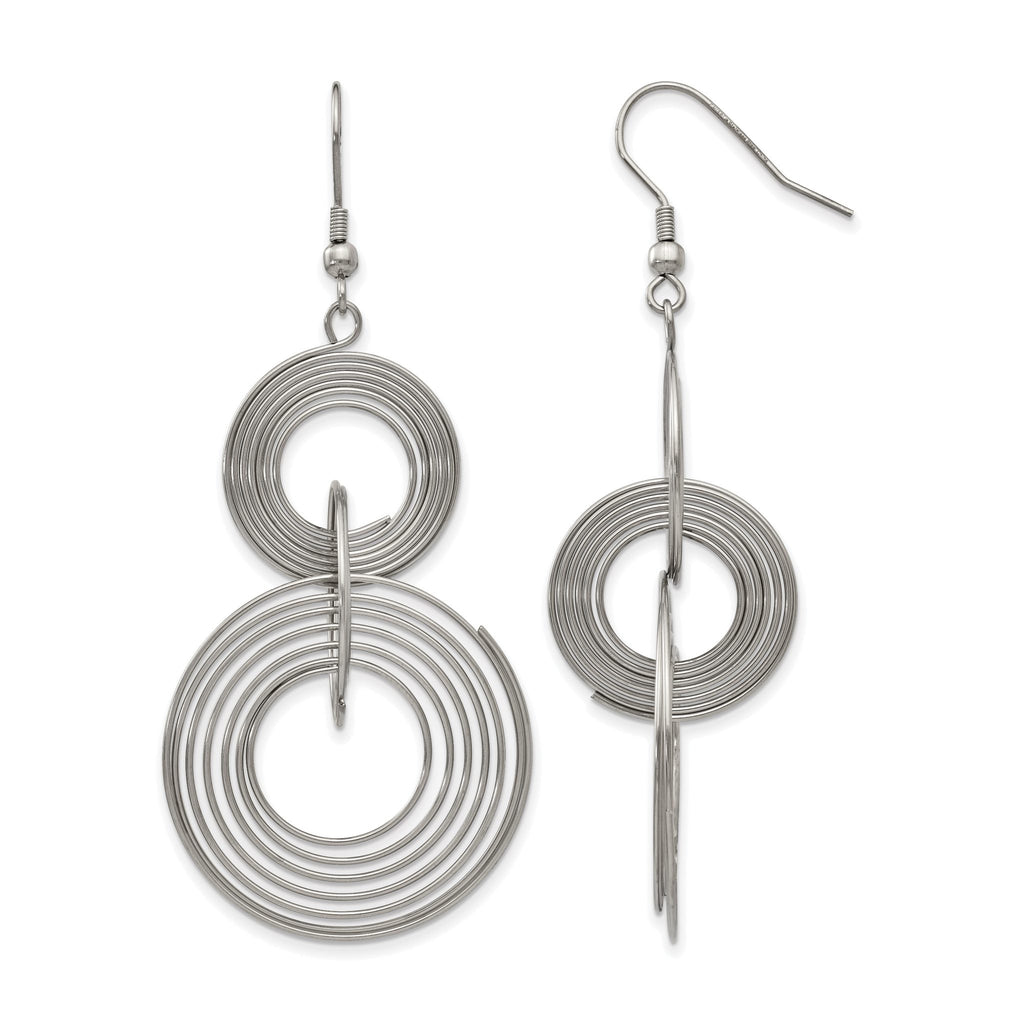Stainless Steel Polished Drop Dangle Earrings for Women
