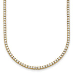 14k 5 carat Lab Grown Diamond VS+ F+ Complete Round 20 inch Straight Tennis Necklace