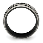 Black & Grey Brushed Wedding Band in Titanium, 10mm