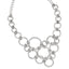 Sterling Silver 925 Fancy Link Necklace with Polished Diamond-Cut Finish
