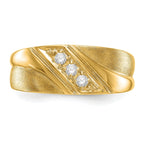 14k 1/6 carat Lab Grown Diamond VS/SI+ G+ Three Stone Complete Men's Ring