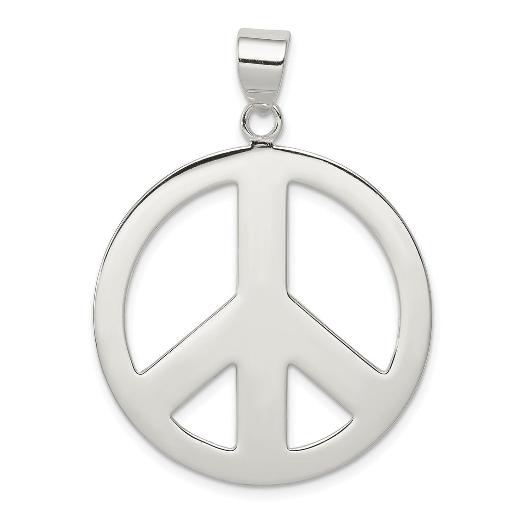 Men's 925 Sterling Silver Peace Pendant with Polished Finish