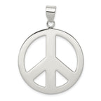 Men's 925 Sterling Silver Peace Pendant with Polished Finish