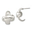 Stainless Steel Polished Textured Button Earrings for Women