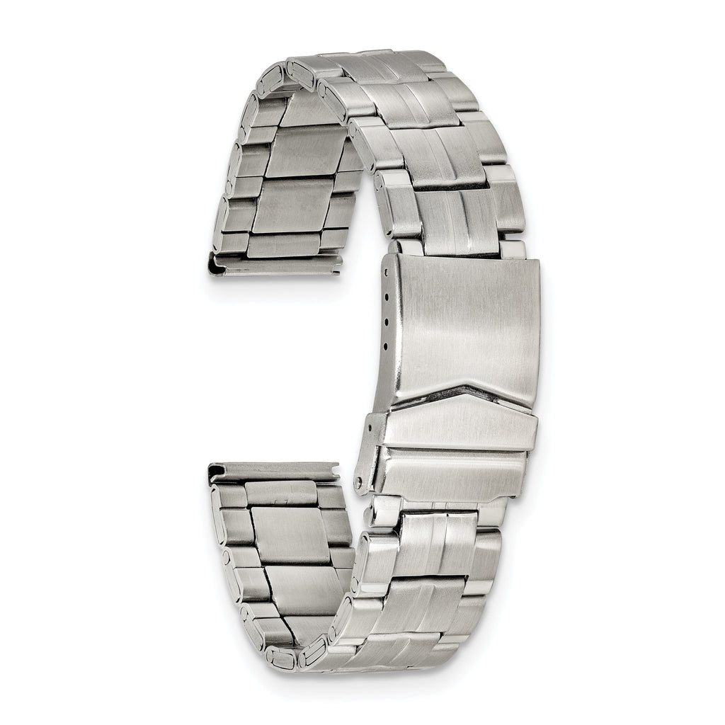 Folded Link Watch Band in Stainless Steel, 22mm