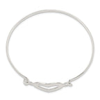 Sophia Jewelers Sterling Silver 925 Heart Bangle Bracelet with Polished Finish