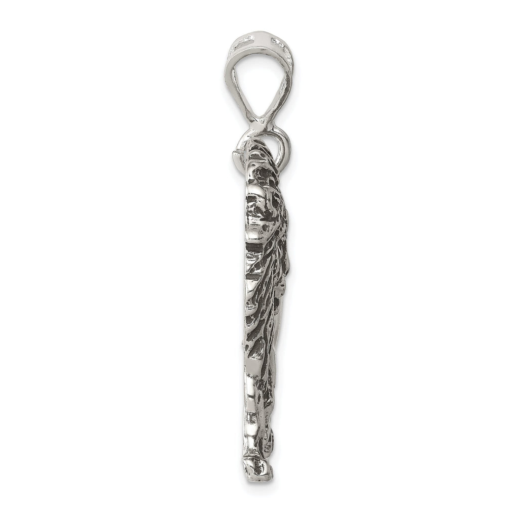 Sterling Silver 925 Men's Lion Charm Antique Finish by Sophia Jewelers