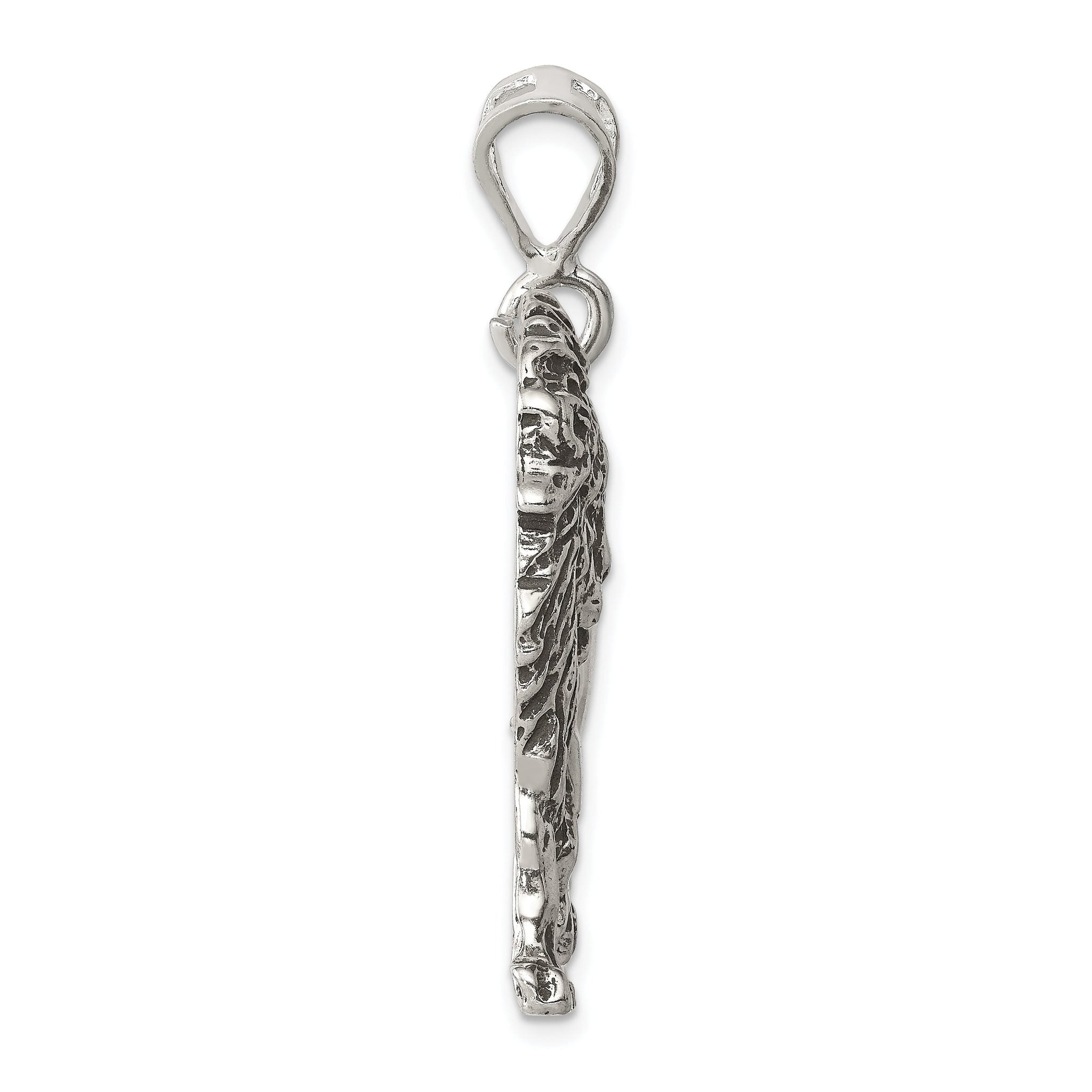 Sterling Silver 925 Men's Lion Charm Antique Finish by Sophia Jewelers
