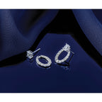 14K White Gold 2 ct Certified Lab-Created Diamond VS+ F+, Oval-Cut 4-Prong Stud Earrings
