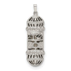 Sterling Silver 925 Mezuzah Pendant with Polished Palladium Finish