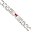 Sterling Silver Polished Medical Figaro Anchor Link ID Bracelet