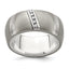 Edward Mirell Titanium and Silver Two-Tone Diamond Wedding Band